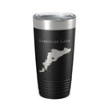 American Lake Map Tumbler Travel Mug Insulated Laser Engraved Coffee Cup Washington 20 oz