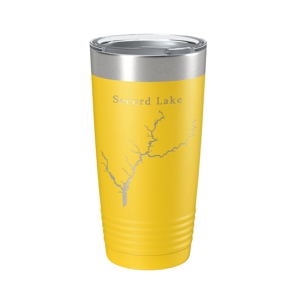 Secord Lake Tittabawassee Map Tumbler Travel Mug Insulated Laser Engraved Coffee Cup Michigan 20 oz