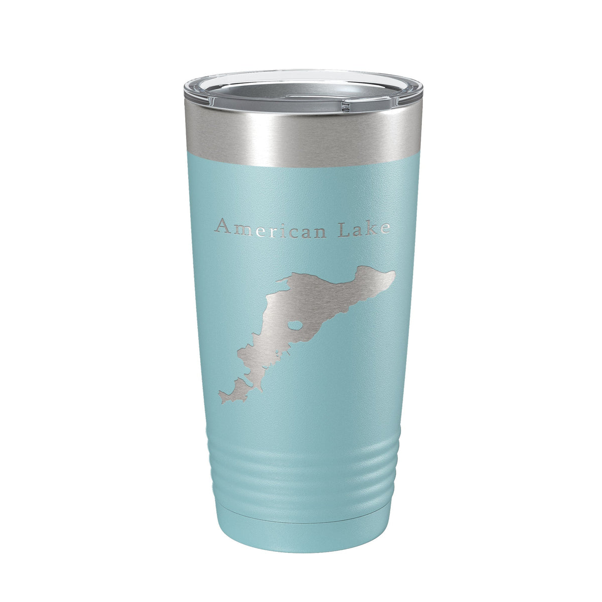 American Lake Map Tumbler Travel Mug Insulated Laser Engraved Coffee Cup Washington 20 oz