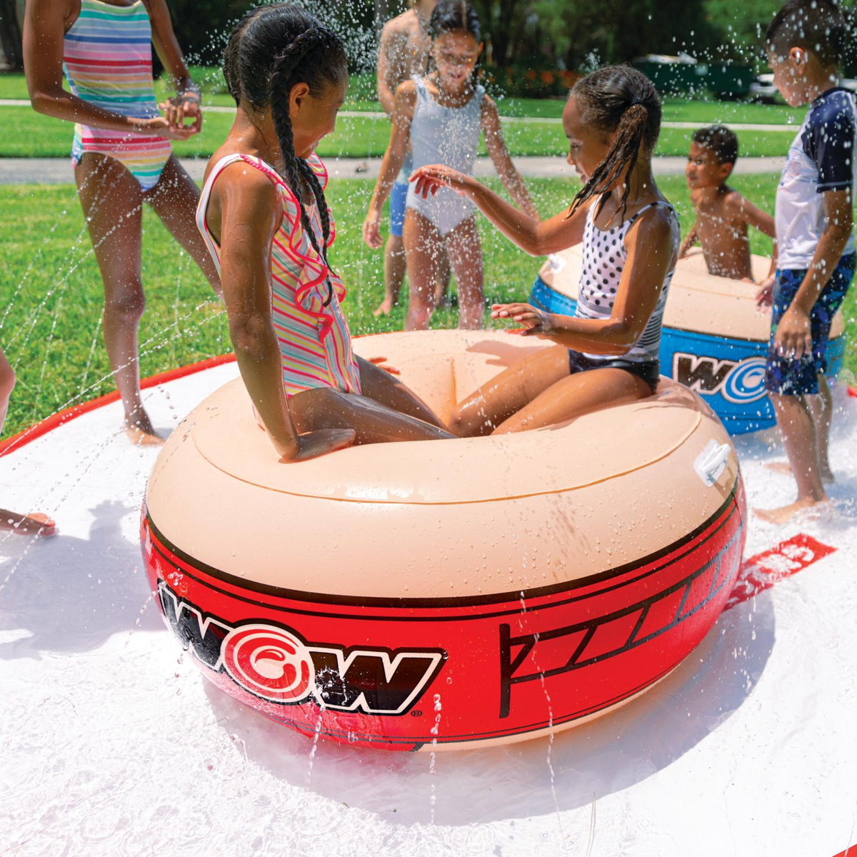 WOW Watersports 10ft Sumo Wrestling Spray Pad with 2 Sumo Belly-Bumpers-1
