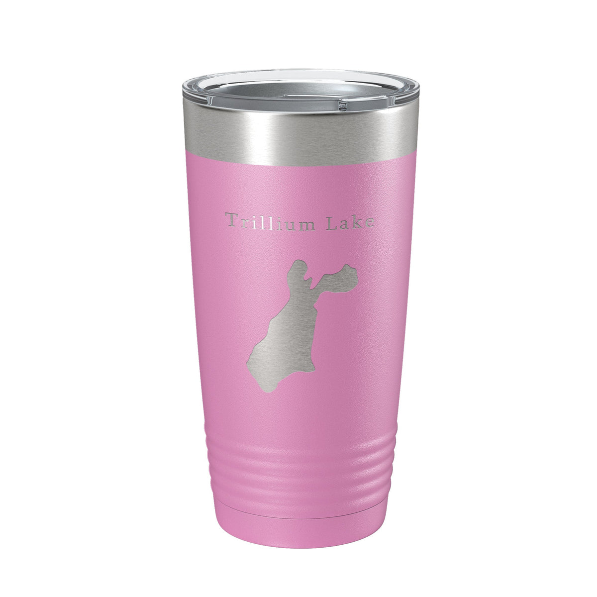 Trillium Lake Map Tumbler Travel Mug Insulated Laser Engraved Coffee Cup Oregon 20 oz