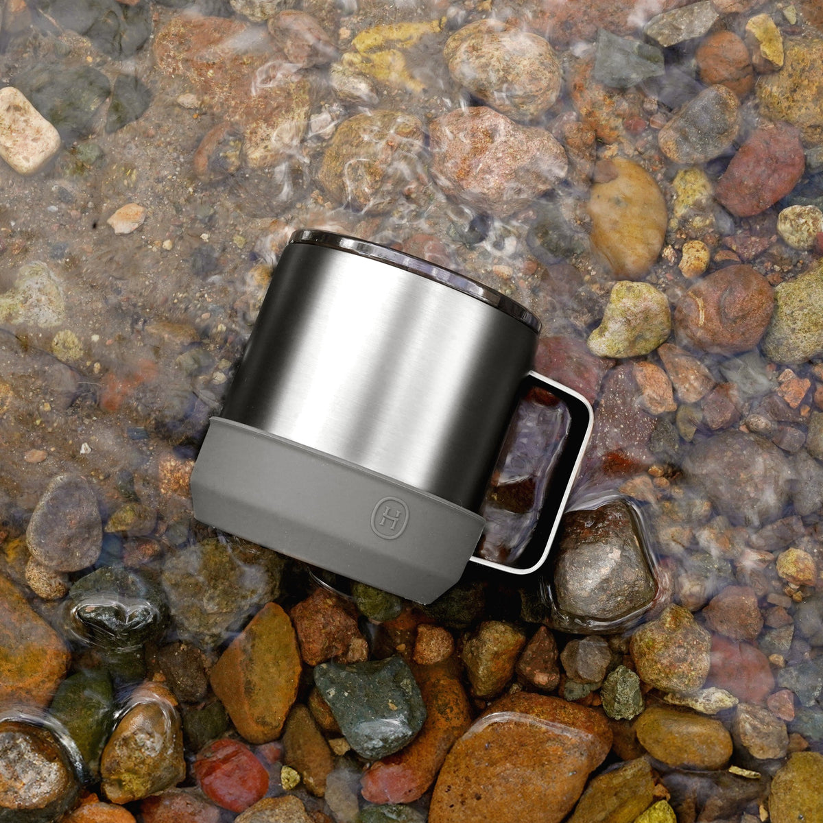 Titanium Grey camp mug-Metallic Grey 10 OZ
