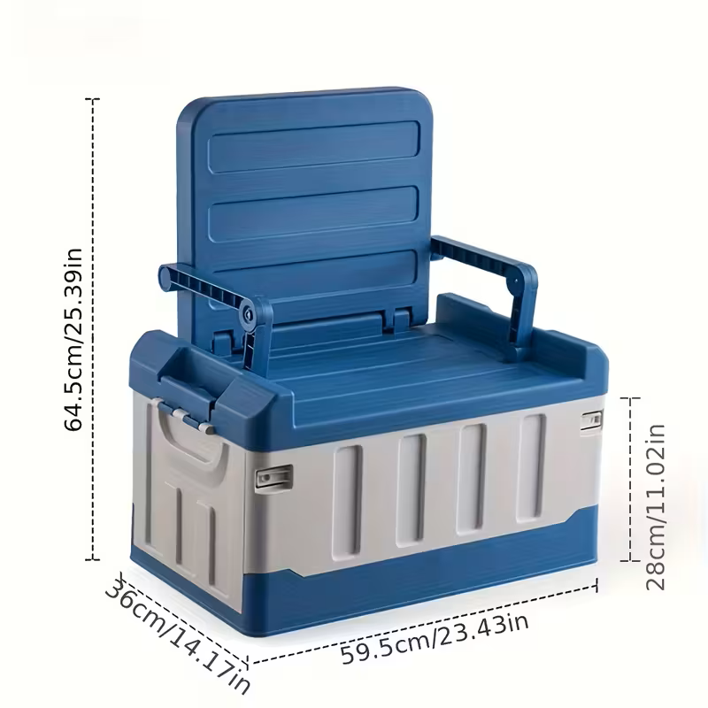Foldable Camping Stool with Backrest & Storage Bag Portable Fishing Seat Outdoor Chair