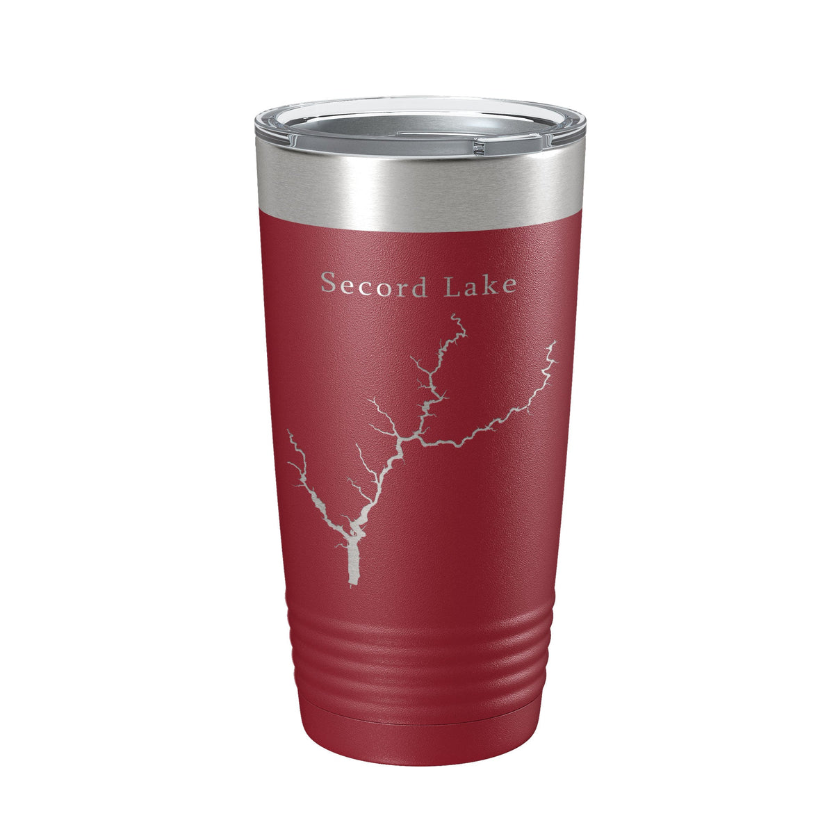 Secord Lake Tittabawassee Map Tumbler Travel Mug Insulated Laser Engraved Coffee Cup Michigan 20 oz