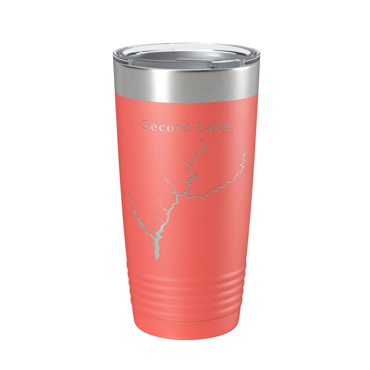 Secord Lake Tittabawassee Map Tumbler Travel Mug Insulated Laser Engraved Coffee Cup Michigan 20 oz