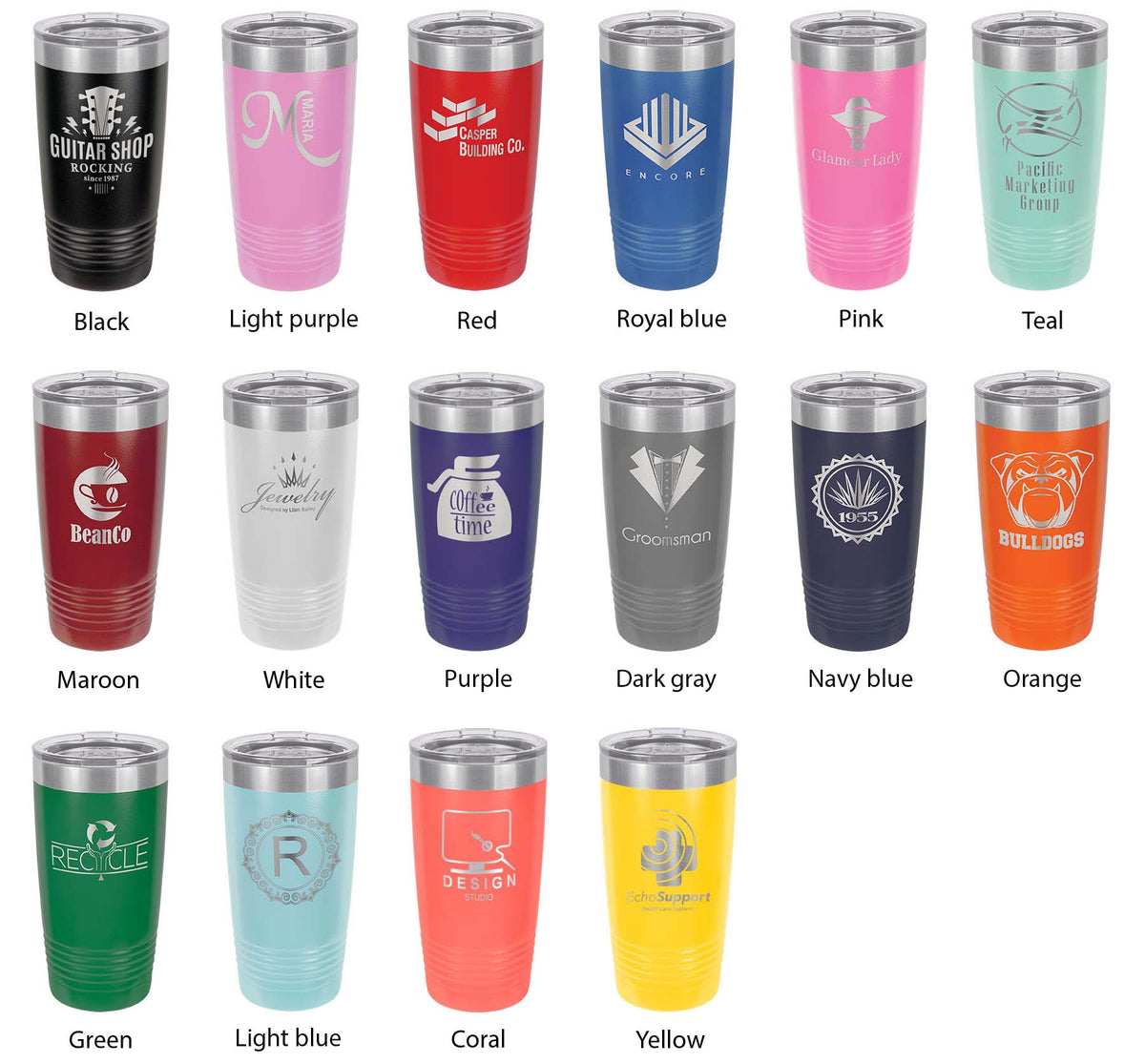 American Lake Map Tumbler Travel Mug Insulated Laser Engraved Coffee Cup Washington 20 oz