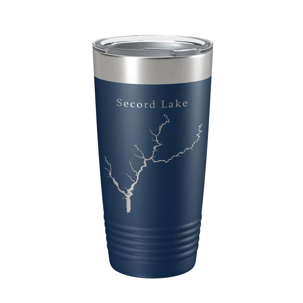 Secord Lake Tittabawassee Map Tumbler Travel Mug Insulated Laser Engraved Coffee Cup Michigan 20 oz