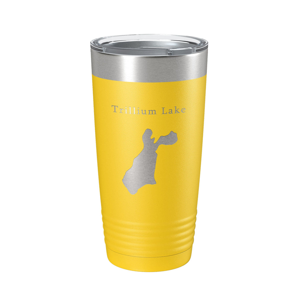 Trillium Lake Map Tumbler Travel Mug Insulated Laser Engraved Coffee Cup Oregon 20 oz